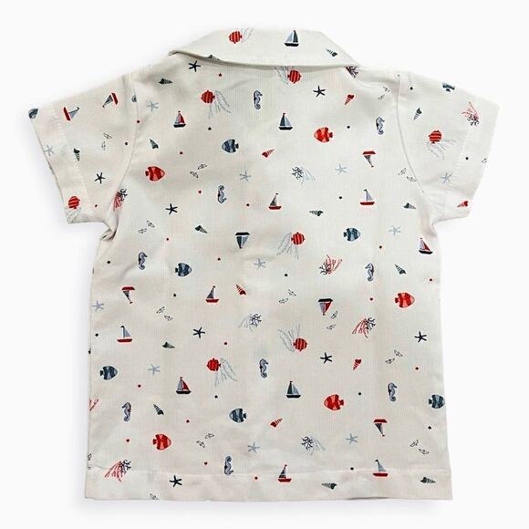 Dani Baby Boy Sailor Collar Button Down,  12M, NWOT - Picture 4 of 4